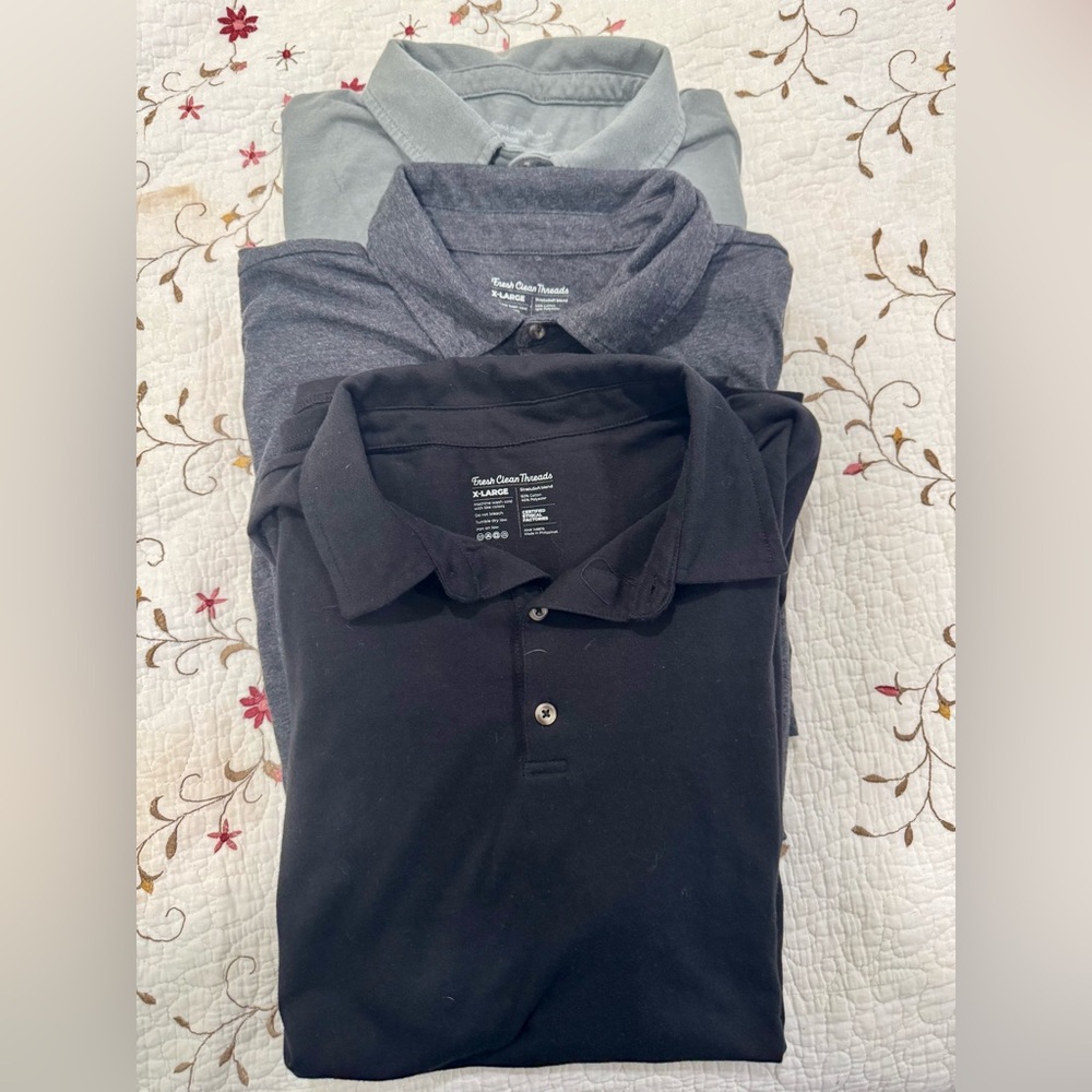 3-pack Fresh Clean Threads Men's Polo Shirts XL